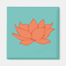 Oranje Lotus Magneet