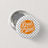 Oranje Loud & Proud Cheer Moeder Ronde Button 3,2 Cm (Voorkant /achterkant)