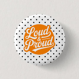 Oranje Loud & Proud Cheer Moeder  Ronde Button 3,2 Cm