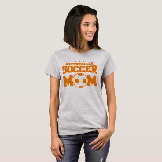 Oranje Loud Trots Voetbal Ontwerp T-shirt (Voorkant volledig)