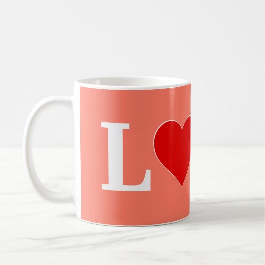 Oranje LOVE en hart Elegant Romantic Koffiemok (Links)