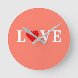 Oranje LOVE en hart Elegant Romantic Ronde Klok