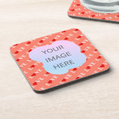 Oranje LOVE-hart Bier Onderzetter (Linkerzijde)