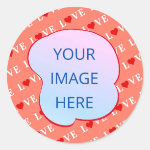 Oranje LOVE-hart Ronde Sticker