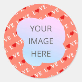 Oranje LOVE-hart Ronde Sticker