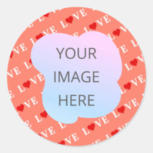 Oranje LOVE-hart Ronde Sticker