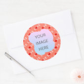 Oranje LOVE-hart Ronde Sticker (Envelop)
