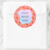 Oranje LOVE-hart Ronde Sticker (Tas)