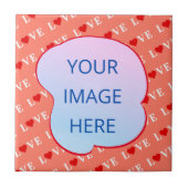 Oranje LOVE-hart Tegeltje (Voorkant)