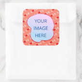 Oranje LOVE-hart Vierkante Sticker (Tas)