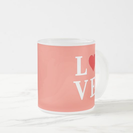 Oranje LOVE Modern Stijlvol Matglas Koffiemok (Voorkant rechts)