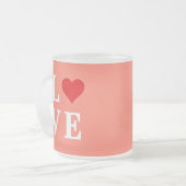 Oranje LOVE Modern Stijlvol Matglas Koffiemok (Voorkant links)