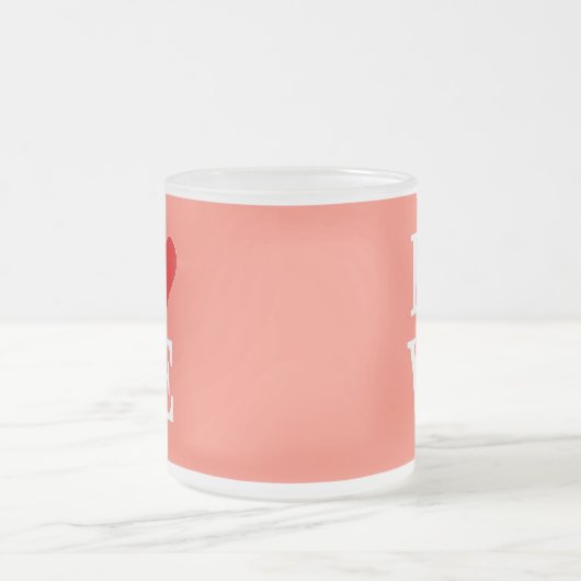 Oranje LOVE Modern Stijlvol Matglas Koffiemok (Center)