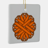 Oranje lozentribbon door Kenneth Yoncich Keramisch Ornament (Rechts)