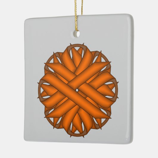 Oranje lozentribbon door Kenneth Yoncich Keramisch Ornament (Links)