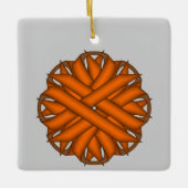 Oranje lozentribbon door Kenneth Yoncich Keramisch Ornament (Voorkant)