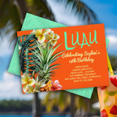 Oranje Luau Verjaardag Custom Party Uitnodigingen