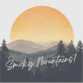 Oranje lucht in de Smoky Mountains Sticker (Voorkant)