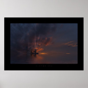 oranje lucht poster