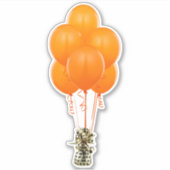 Oranje luchtballon sticker (Voorkant)