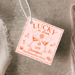 Oranje Lucky In Love Bachelorette Party Favor Tags Bedankjes Labels