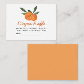 Oranje luier Raffle Baby shower behuizing Kaart (Voorkant / Achterkant)