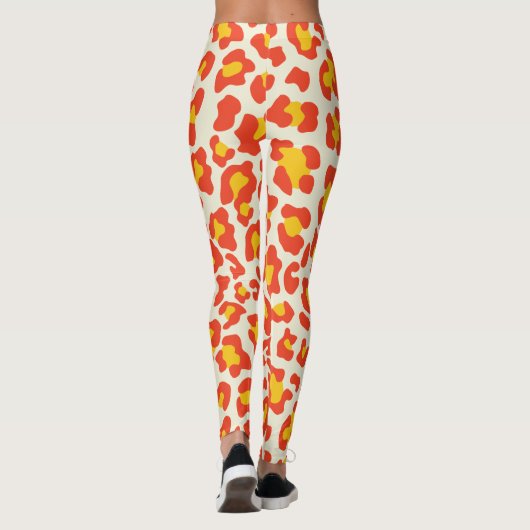 Oranje luipaard afdrukken leggings (Achterkant)