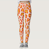 Oranje luipaard afdrukken leggings (Voorkant)