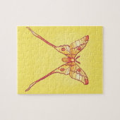 Oranje Luna Moth Art – Kleurrijk Insect Legpuzzel (Horizontaal)