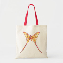 Oranje Luna Moth Art – Kleurrijk Insect Tote Bag