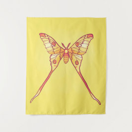 Oranje Luna Moth Art – Kleurrijk Insect Wandkleed