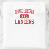 Oranje Lutheran Lancers Atletiek Vierkante Sticker (Tas)