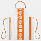 Oranje Luxe Jacquard Strepen Schort (Voorkant)