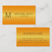 Oranje Luxe Roestvrij staal Monogram Visitekaartje (Voorkant / Achterkant)