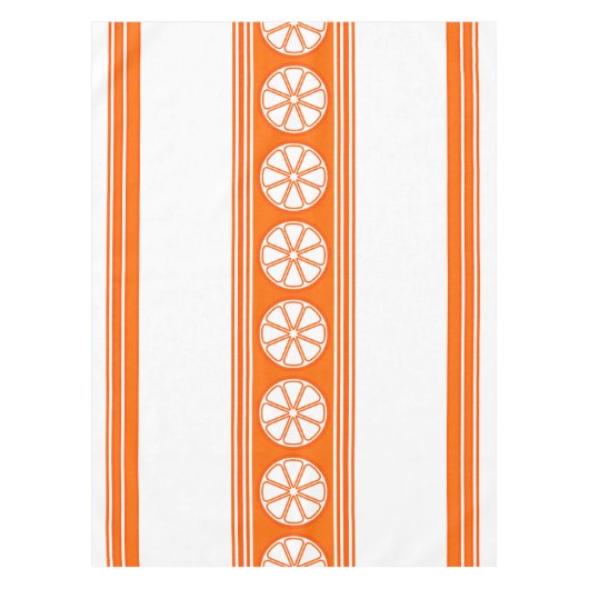 Oranje Luxury Jacquard Stripes Tafelkleed (Voorkant)
