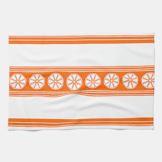 Oranje Luxury Jacquard Stripes Theedoek (Horizontaal)