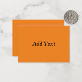 Oranje Maak Eigen Tekst Toevoegen Aangepast Notitiekaartje (Voorkant / Achterkant in situ)