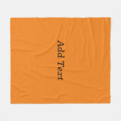 Oranje Maak Je Eigen Tekst Toevoegen Aangepast Fleece Deken (Voorkant (Horizontaal))