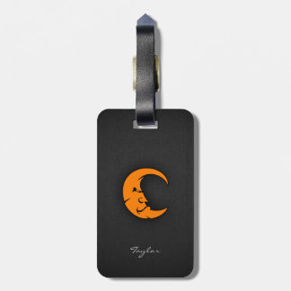 Oranje maan bagagelabel