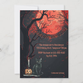Oranje Maan Custom Volwassenen Halloween Kaart