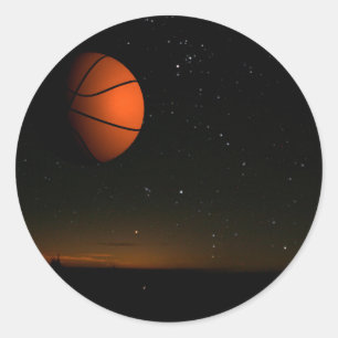 Oranje maan ronde sticker