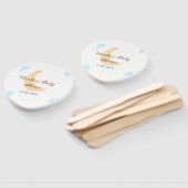 Oranje maanblauwe sterren glitter baby shower spra handwaaier (Niet-gemonteerd)