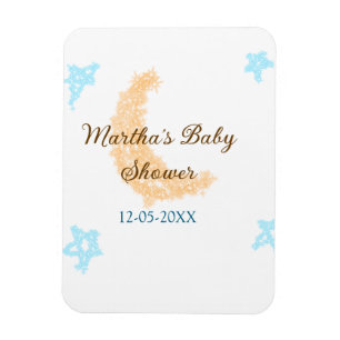 Oranje maanblauwe sterren glitter baby shower spra magneet
