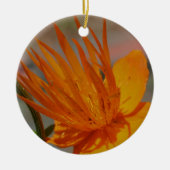 Oranje Macro Flower Ornament (Voorkant)