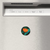 Oranje madeliefbloem magneet (Insitu (Vaatwasser))