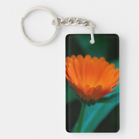 Oranje madeliefbloem sleutelhanger (Voorkant)