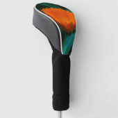 Oranje madeliefje bloem golfheadcover (Schuin)