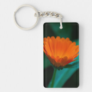 Oranje madeliefje bloem sleutelhanger