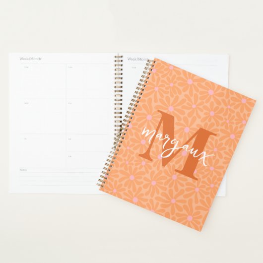 Oranje madeliefjes Floral Gepersonaliseerde Monogr Planner (Display)