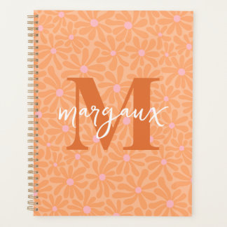 Oranje madeliefjes Floral Gepersonaliseerde Monogr Planner